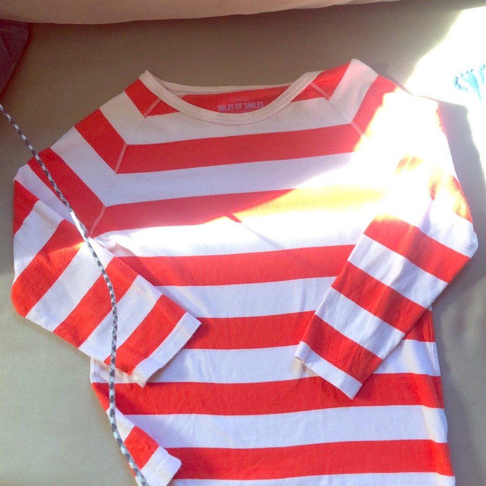J Crew (crewcuts) orange 🍊 and cream striped top